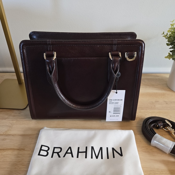 Brahmin Cami Satchel – Espresso Topsail Leather - Picture 7 of 7